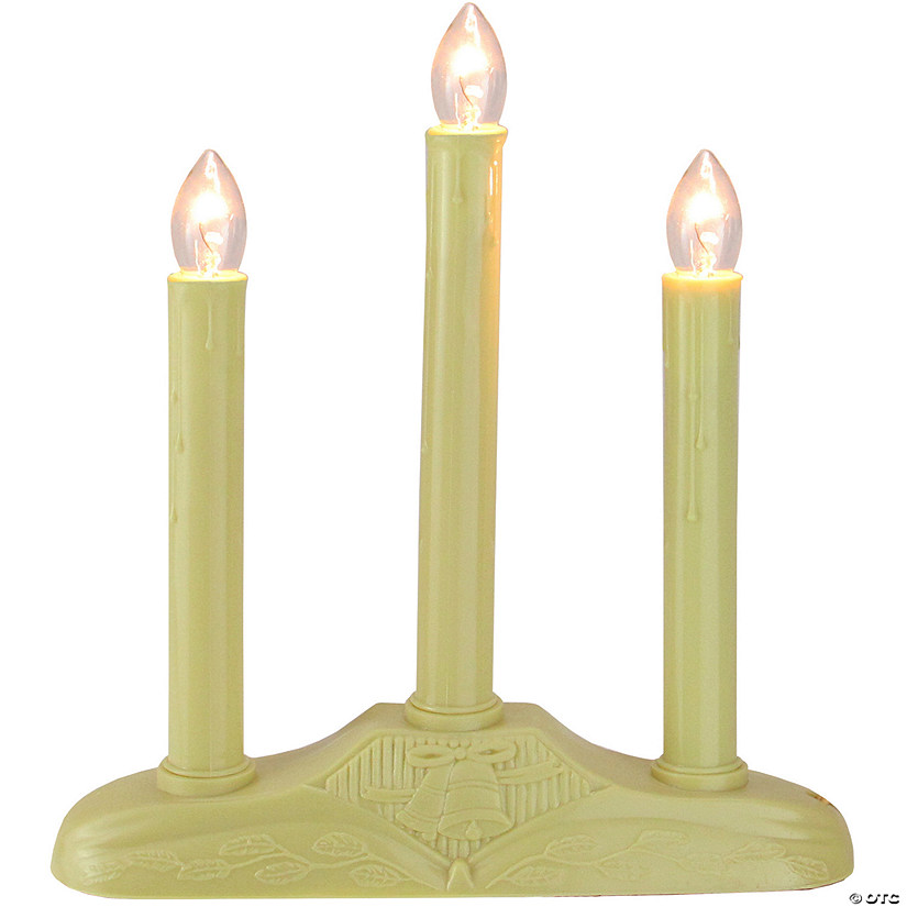 9.5" Ivory 3 Light Candolier with Bell Base Christmas Candle Lamp Image
