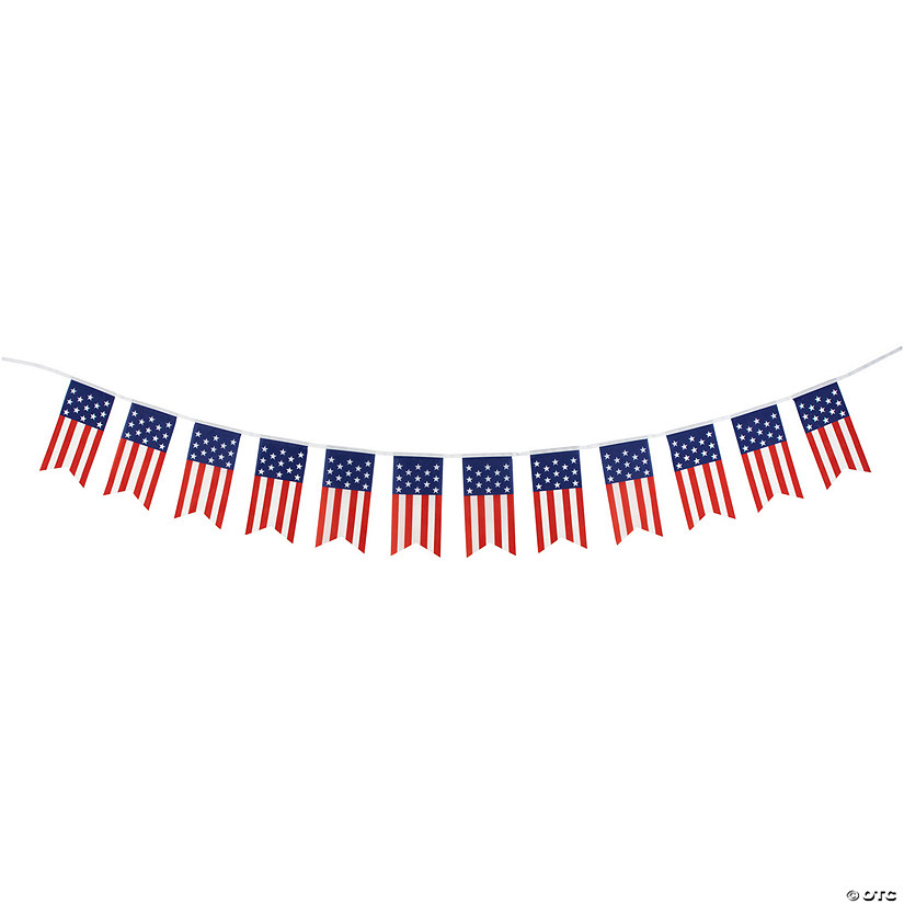 9.75' Americana USA Flag Swallowtail Hanging Wall Banner Image
