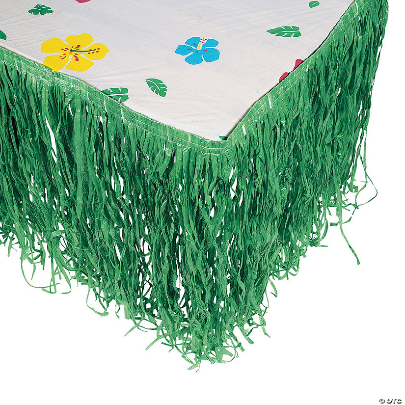 9 ft. Artificial Grass Tropical Green Plastic Table Skirt Image