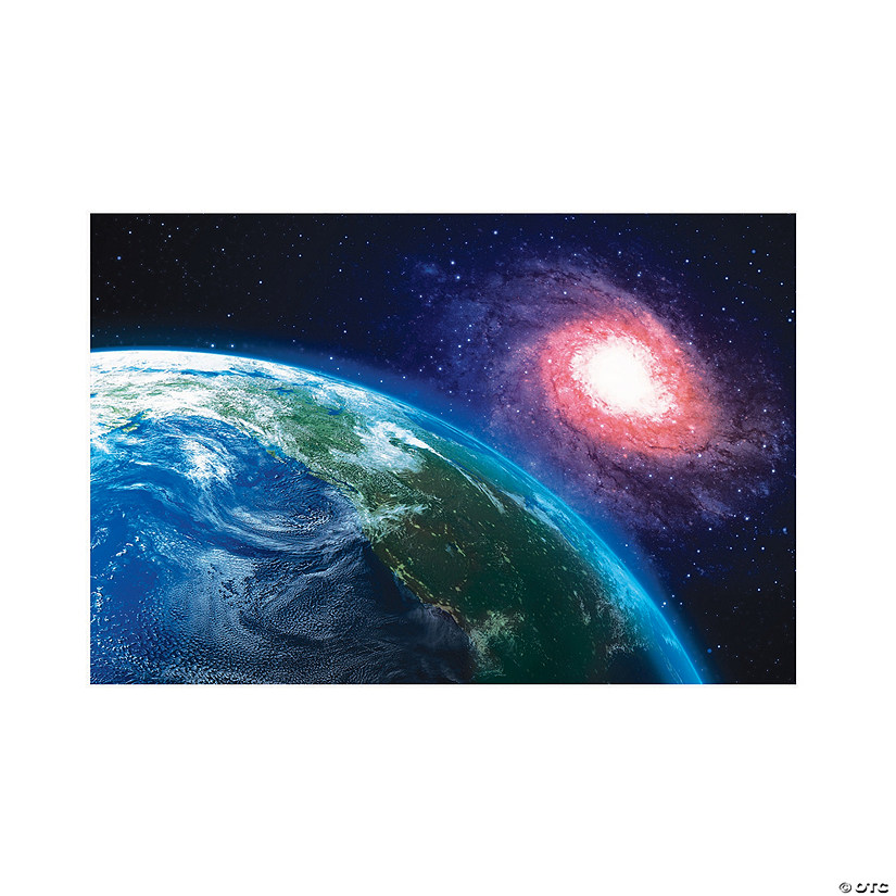 9 Ft. x 6 Ft. Outer Space VBS Earth Plastic Backdrop - 3 Pc. Image
