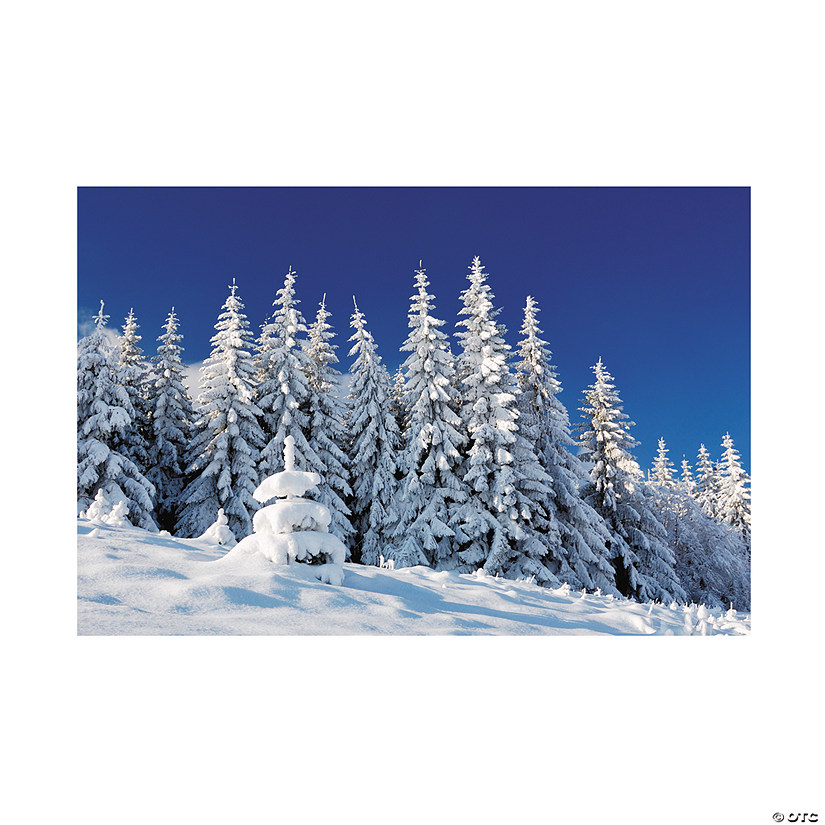 9 Ft. x 6 Ft. Winter Woodland Scene Plastic Backdrop - 3 Pc. Image