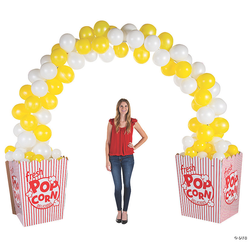 9 ft. Yellow &amp; White Popcorn Balloon Arch Frame Kit - 339 Pc. Image