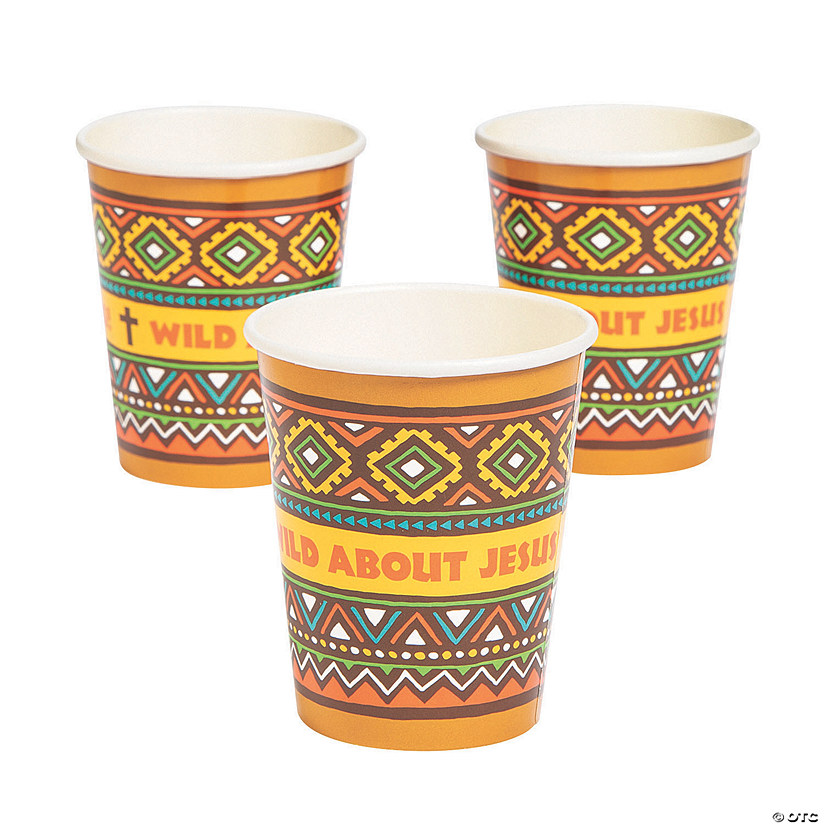 9 oz. African Safari VBS Wild About Jesus Disposable Paper Cups - 8 Ct. Image