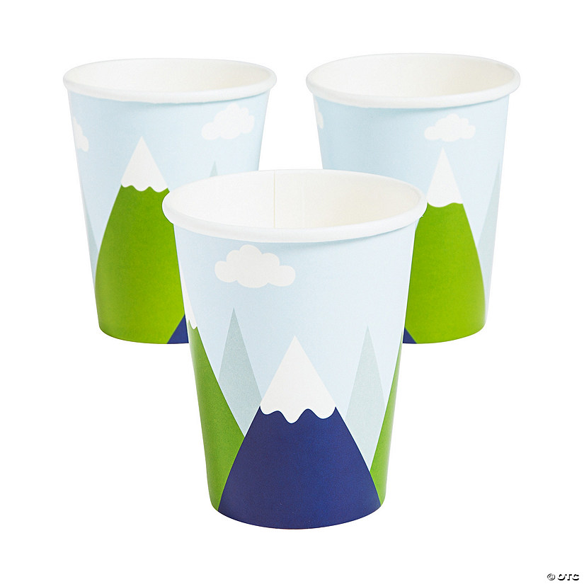 9 oz. Born to Move Mountains Alpine Disposable Paper Cups - 8 Ct. Image