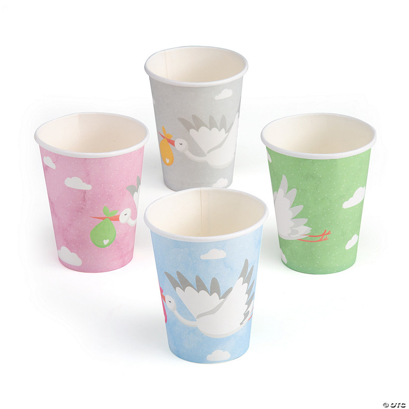 9 oz. Bundle of Joy Stork Baby Shower Disposable Paper Cups - 8 Ct. Image