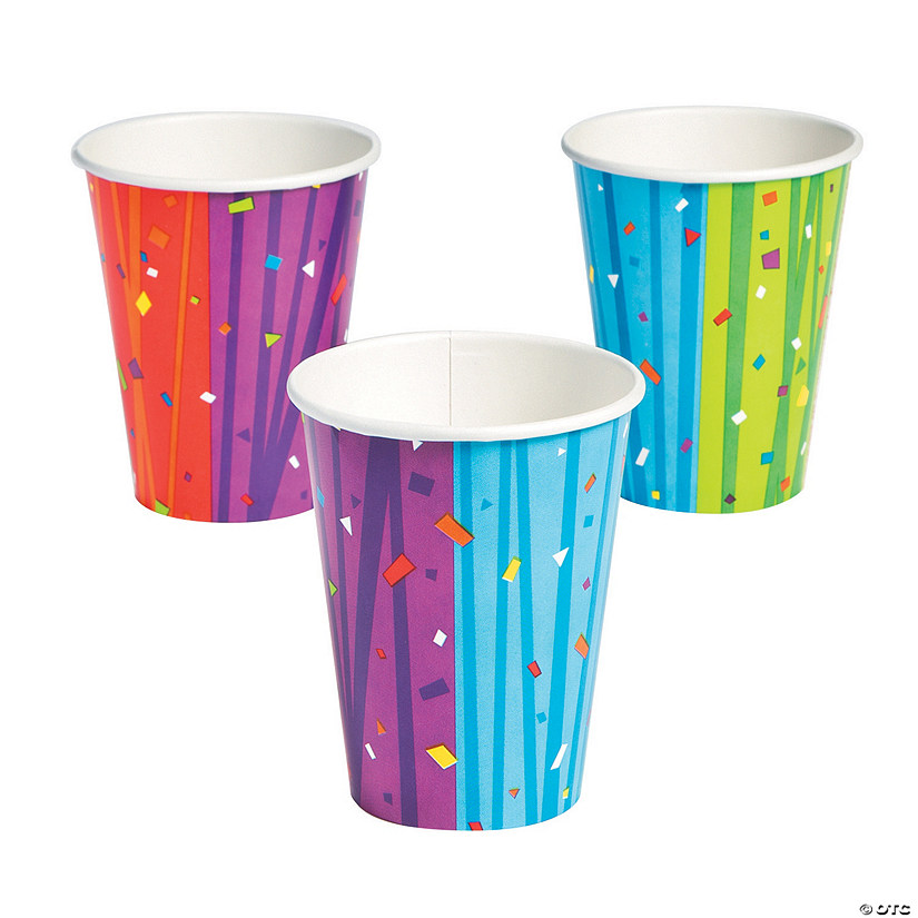 9 oz. Celebrate! Multicolor Confetti Disposable Paper Cups - 8 Ct. Image