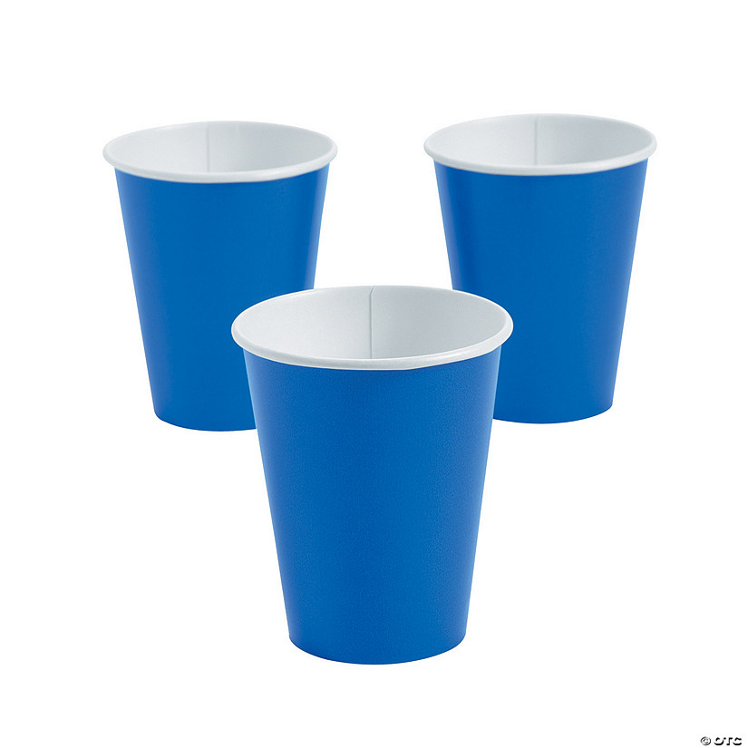 9 oz. Cobalt Blue Disposable Paper Cups - 24 Ct. Image