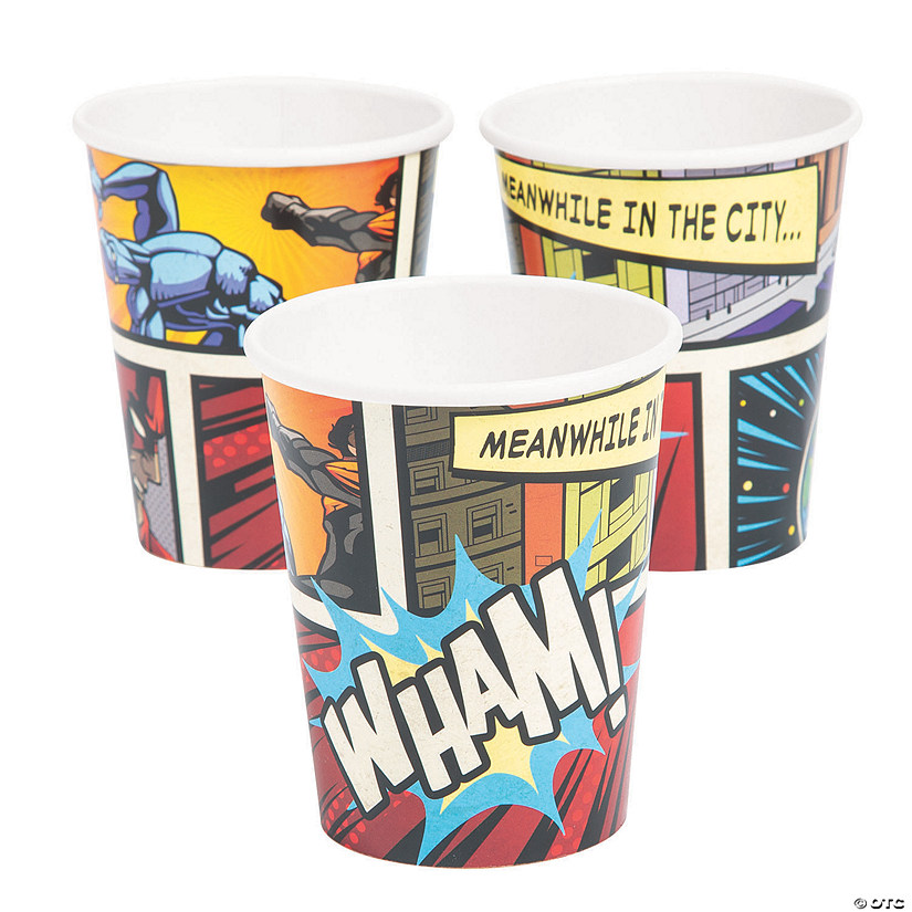 9 oz. Comic Panel Superhero Disposable Paper Cups - 8 Ct. Image