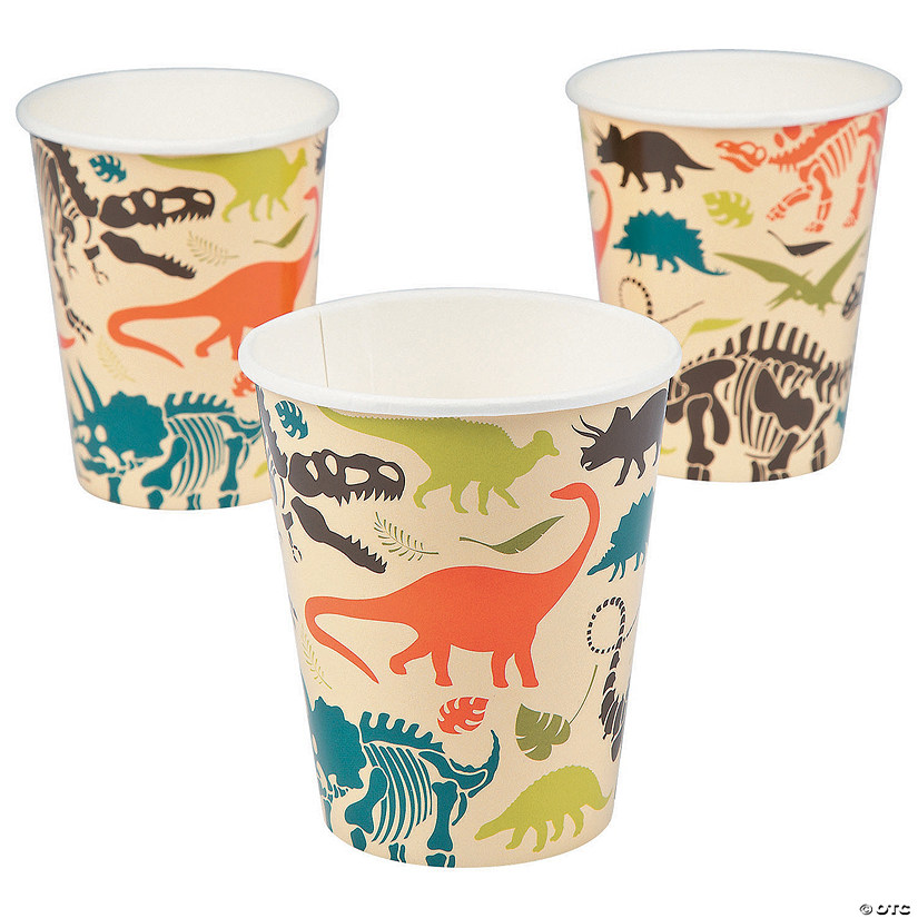 9 oz. Dino Dig T-Rex, Triceratops & Brontosaurus Disposable Paper Cups - 8 Ct. Image