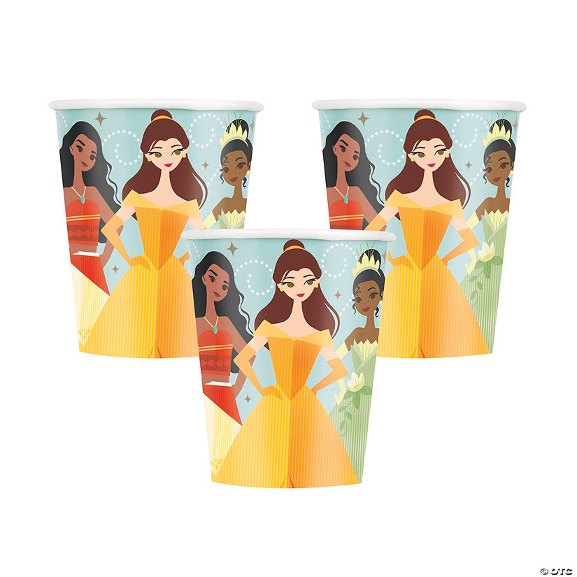 9 oz. Disney Princess Moana, Belle & Tiana Disposable Paper Cups &#8211; 8 Ct. Image
