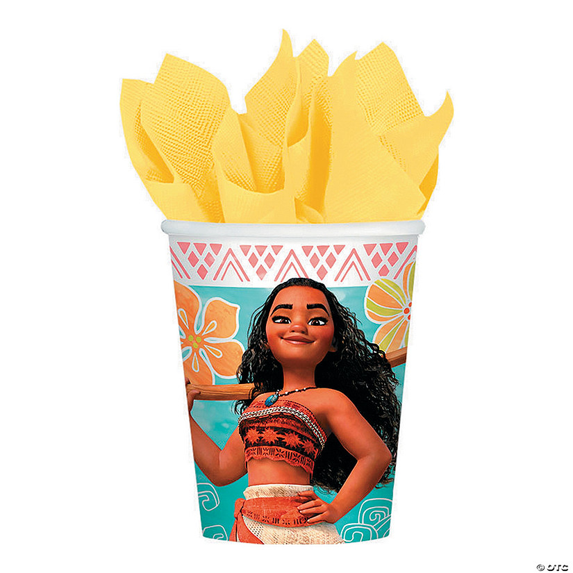 9 oz. Disney's Moana Tropical Party Disposable Paper Cups - 8 Ct. Image
