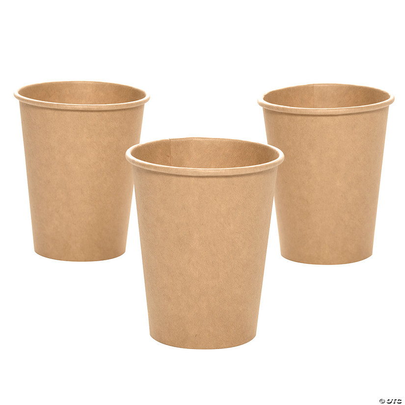 9 oz. Disposable Kraft Paper Cups - 8 Ct. Image