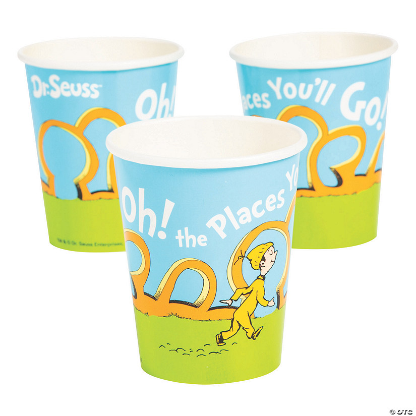 9 oz. Dr. Seuss&#8482; Oh, the Places You&#8217;ll Go Disposable  Paper Cups - 8 Ct. Image