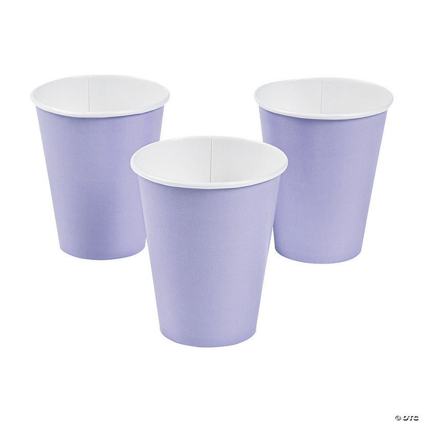 9 oz. Lavender Disposable Paper Cups - 24 Ct. Image