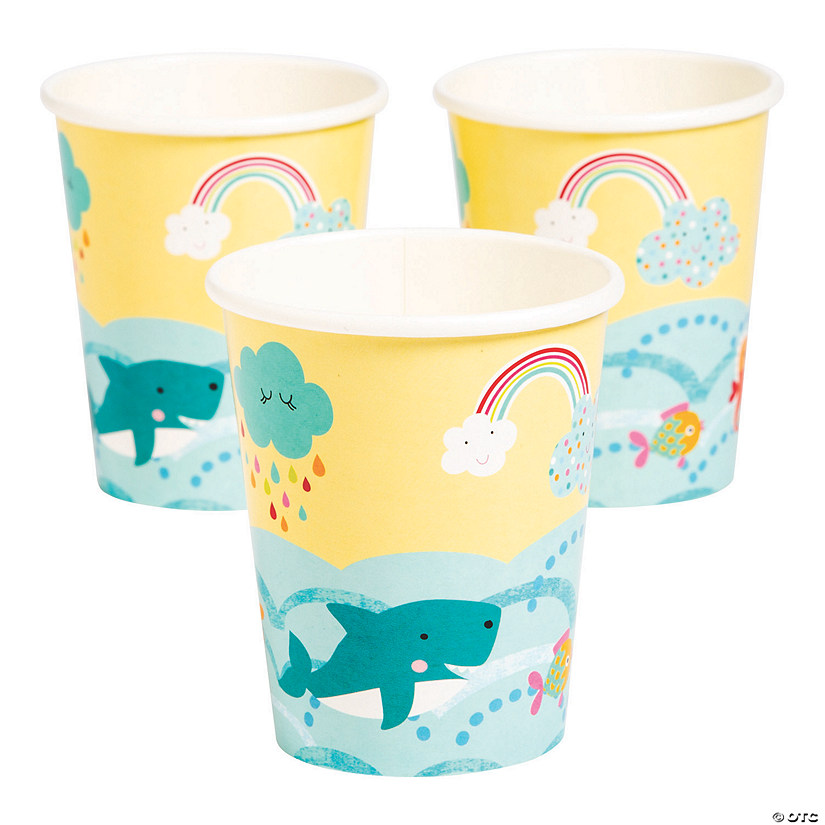 9 oz. Noah&#8217;s Ark Pastel Party Disposable Paper Cups - 8 Ct. Image