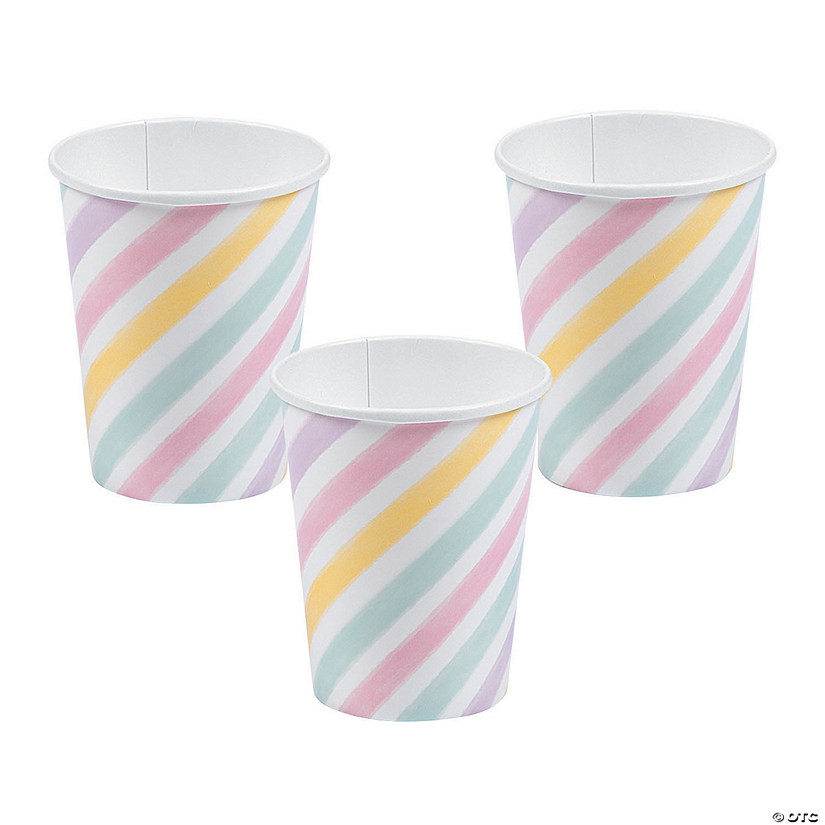 9 oz. Sparkle Unicorn Pastel Lined Disposable Paper Cups - 8 Ct. Image
