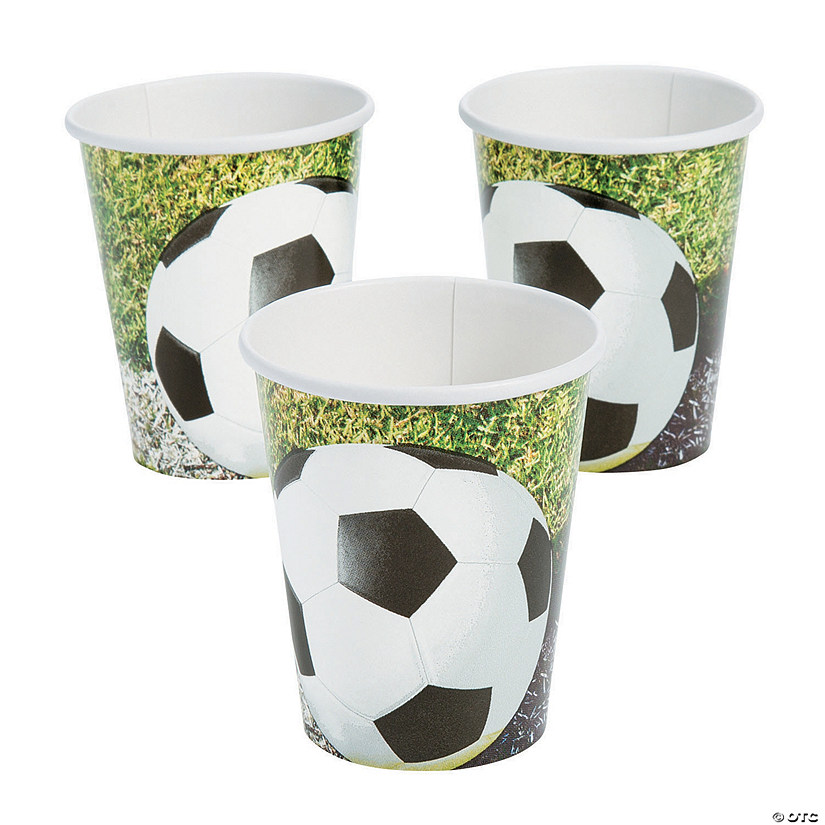9 oz. Sports Fanatic Soccer Ball Disposable Paper Cups - 8 Ct. Image