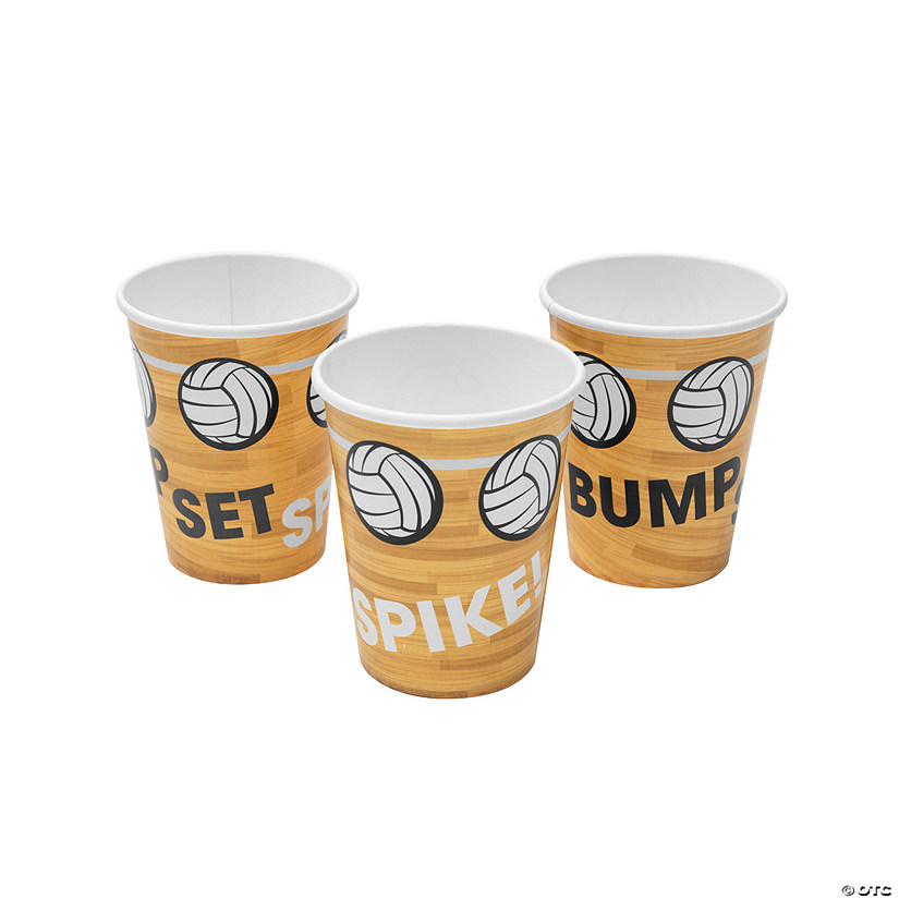 9 oz. Volleyball Party Disposable Paper Cups - 8 Ct. Image