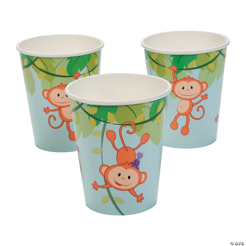 9 oz. Zoo Animal Disposable Paper Cups - 8 Ct. Image