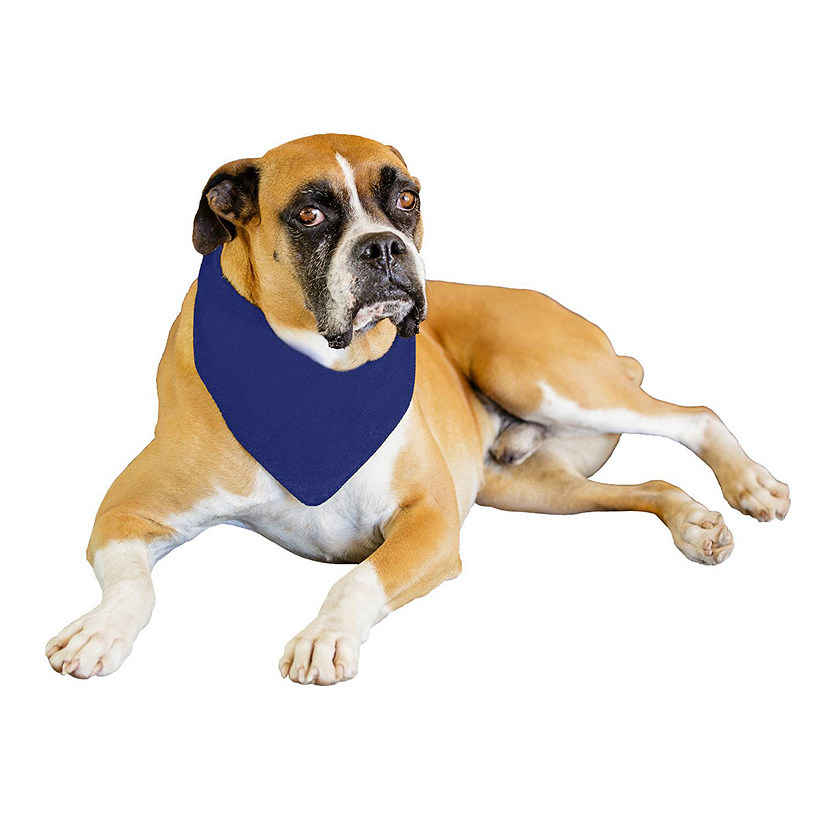 9 Pack Solid Polyester Dog Neckerchief Triangle Bibs  - Extra Large (Blue) Image