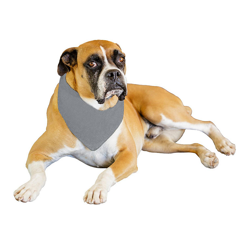 9 Pack Solid Polyester Dog Neckerchief Triangle Bibs  - Extra Large (Grey) Image