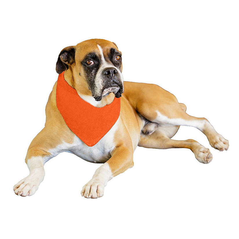 9 Pack Solid Polyester Dog Neckerchief Triangle Bibs  - Extra Large (Orange) Image