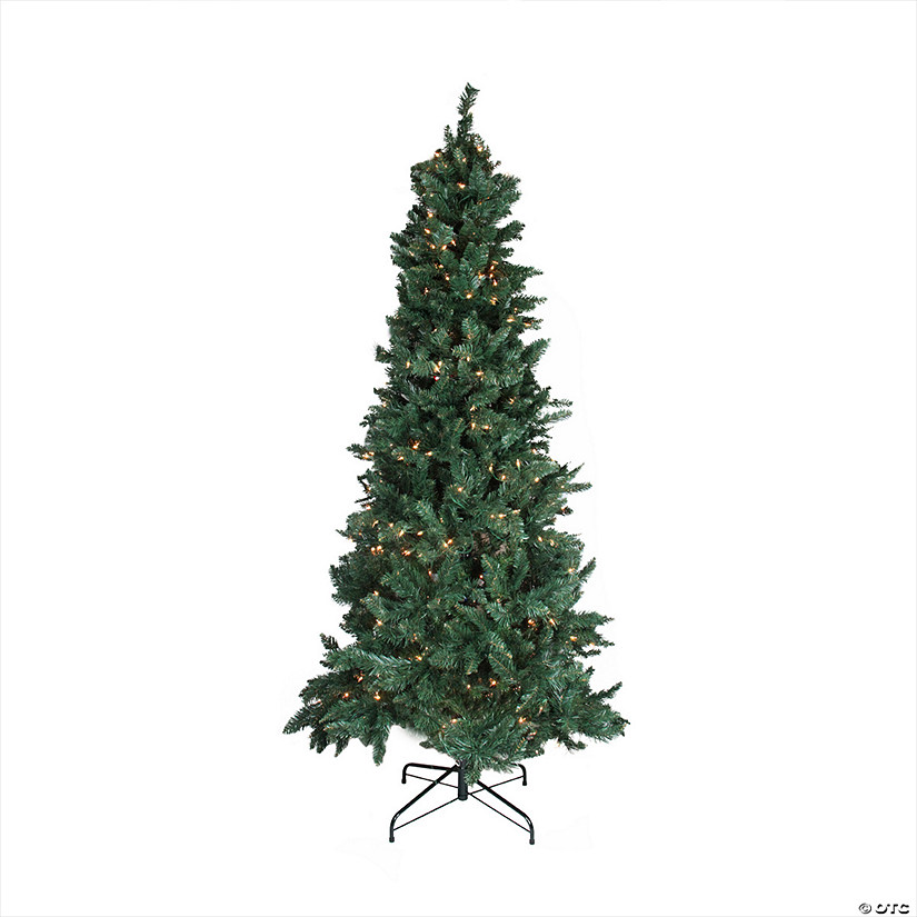 9' Pre-lit Slim Pine Artificial Christmas Tree  Clear Lights Image