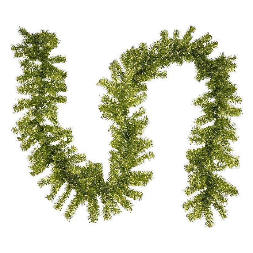 9' PVC Pine Garland: Lime Green Unlit Image