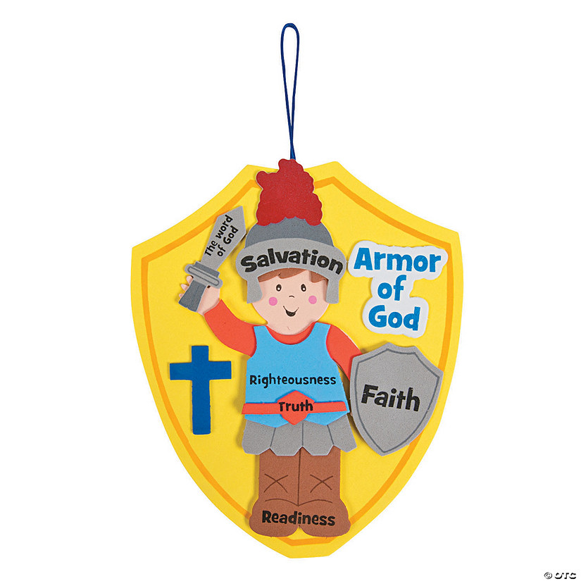 9" Religious Armor of God Badge Ornament Foam Craft Kit- Makes 12 Image
