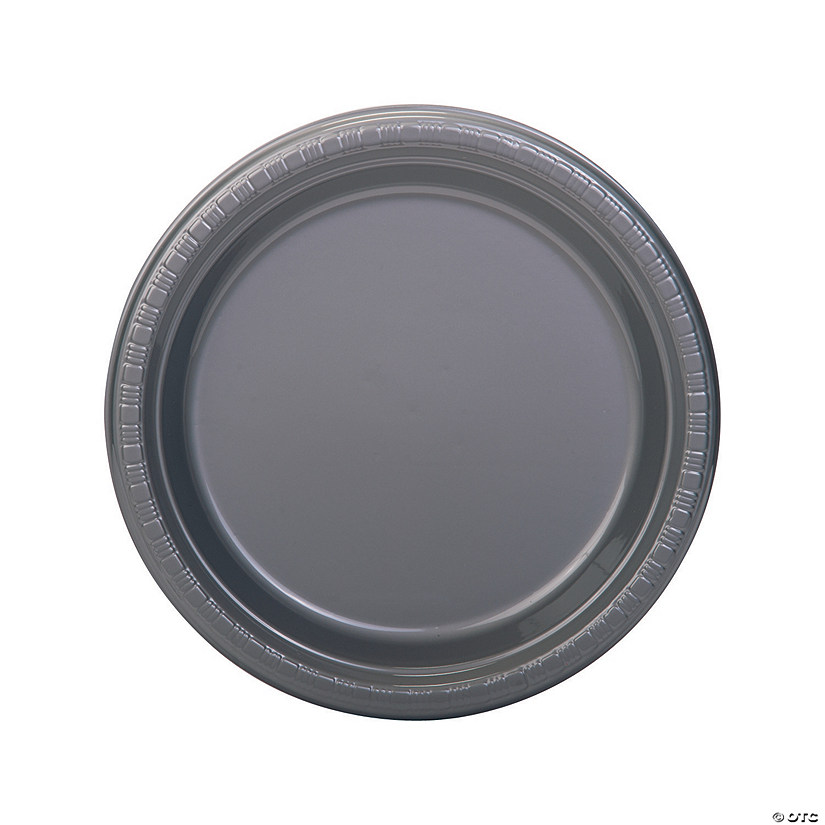 9" Silver Disposable Plastic Dinner Plates - 20 Ct. Image