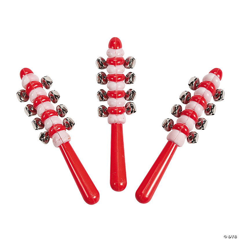 9" Twist Pop Red & White Jingle Bell Noisemakers - 12 Pc. Image