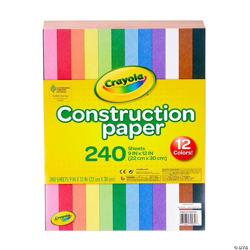 9" x 12" Bulk 240 Pc. Crayola<sup>&#174;</sup> Construction Paper in 12 Colors Image
