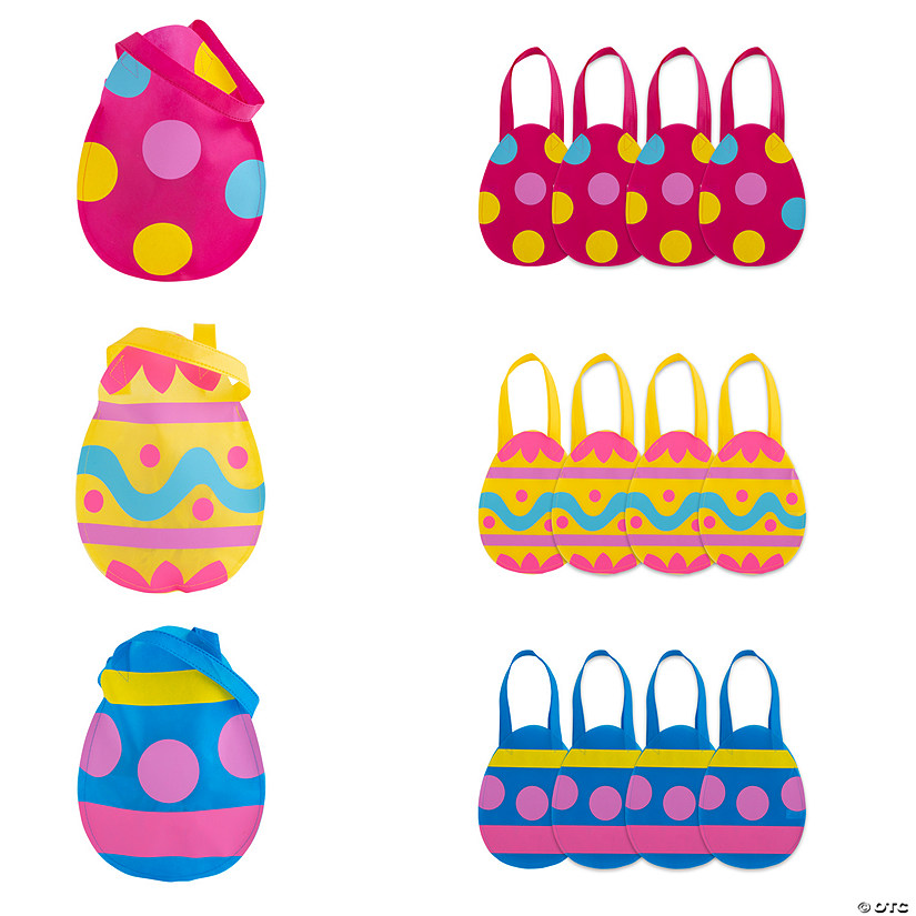 9" x 12&#8221; Medium Nonwoven Egg-Cellent Easter Egg Tote Bags - 12 Pc. Image