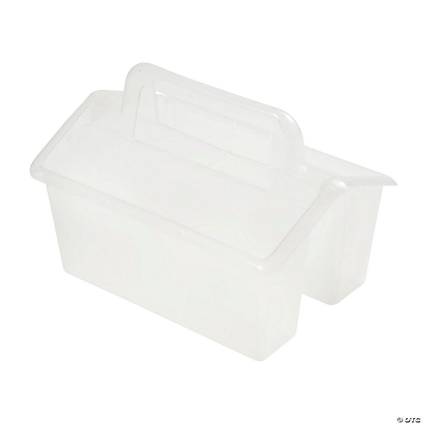 9" x 6 1/4" 4-Compartment Clear Classroom Storage Caddies - 6 Pc. Image