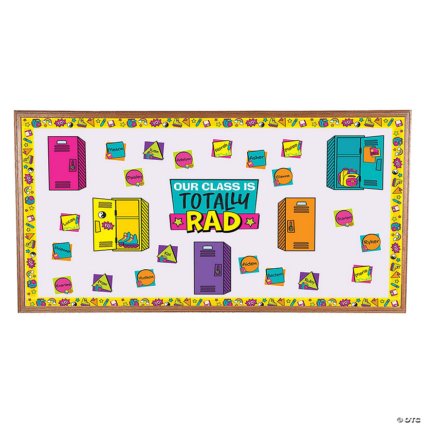 90s Our Class is Totally Rad Classroom Bulletin Board Set - 68 Pc. Image