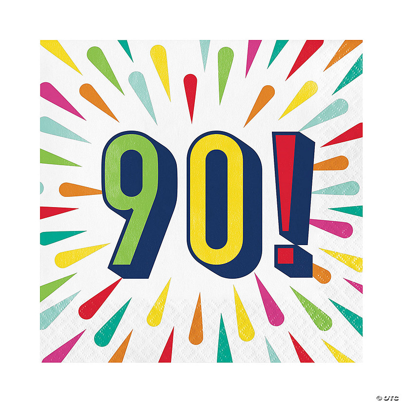 90th Birthday Burst Luncheon Napkins - 16 Pc. Image