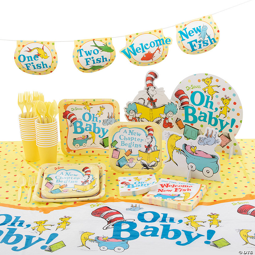 93 Pc. Dr. Seuss&#8482; Baby Shower Tableware Kit for 8 Guests Image