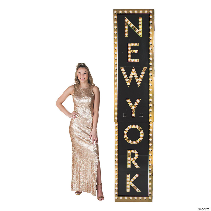94" 3D New York Marquee Column Cardboard Stand-Up Image