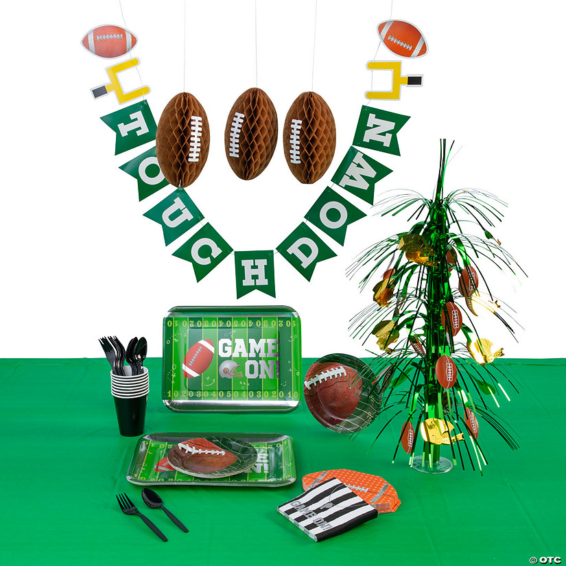 94 Pc. Football Party Ultimate Tableware Kit for 8 Guests Image