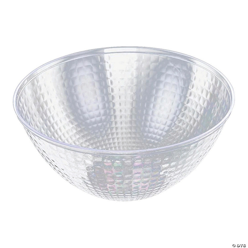 96 oz. Clear Diamond Design Round Disposable Plastic Bowls (22 Bowls) Image
