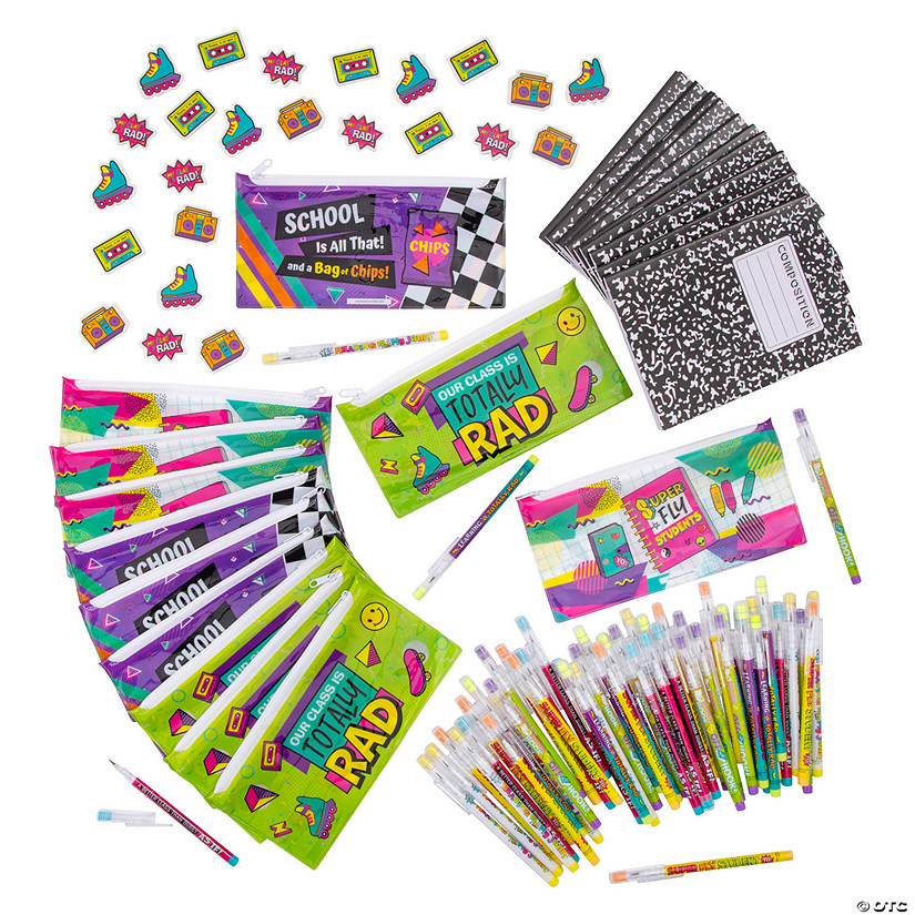 98 Pc. 90s Stationery Kit for 12 Image