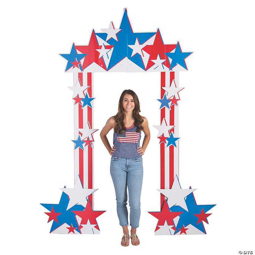 99" Patriotic Archway Cardboard Cutout Stand-Up Image