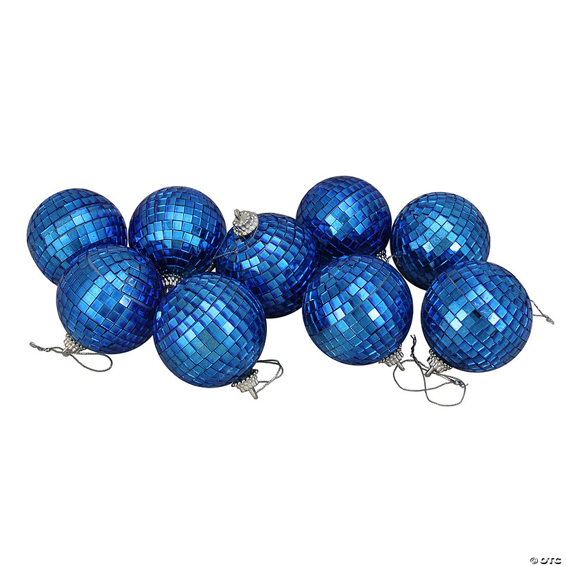 9ct Lavish Blue Mirrored Disco Christmas Ball Ornaments 2.5" (60mm) Image