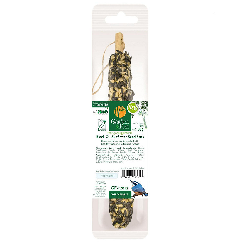A and E Cage Smakers Sunflower Food Stick for Wild Birds, 6oz Image