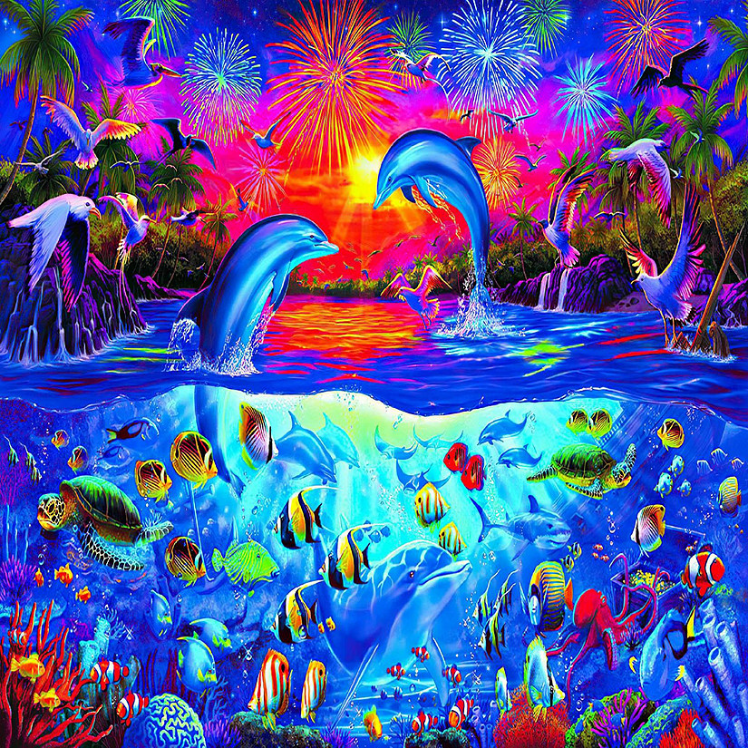 A Dolphin's Paradise Ocean Puzzle For Adults And Kids  1000 Piece Jigsaw Puzzle Image