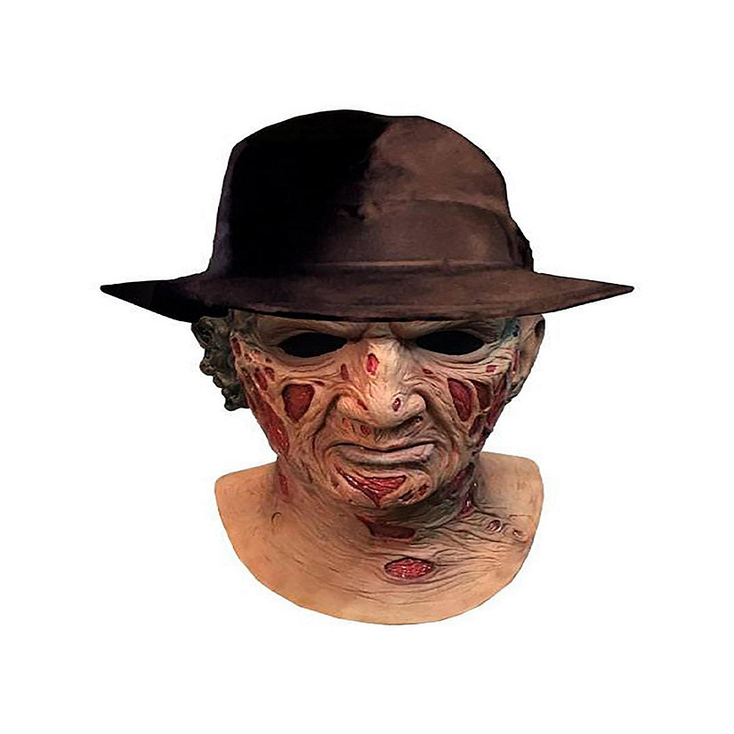 A Nightmare On Elm Street Deluxe Freddy Adult Latex Mask With Fedora Hat Image