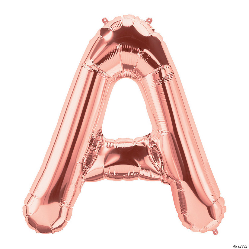 A-Shaped Rose Gold Letter 34" Mylar Balloon Image