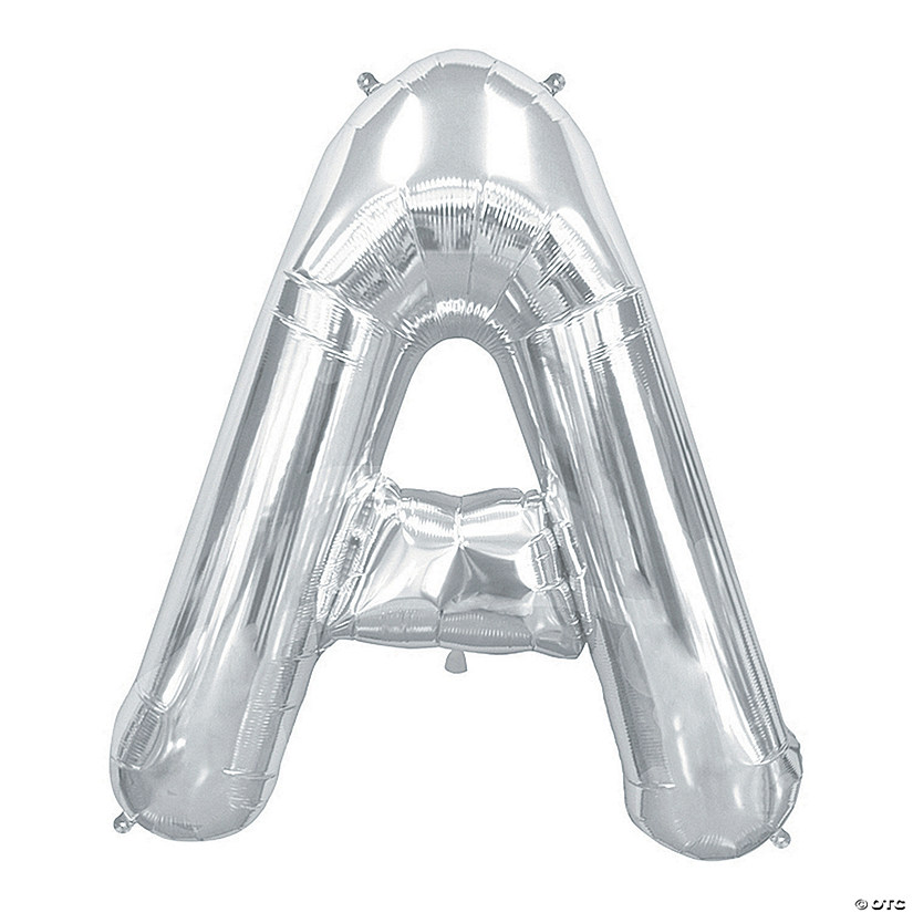 &#8220;A&#8221; Silver Letter 34" Mylar Balloon Image
