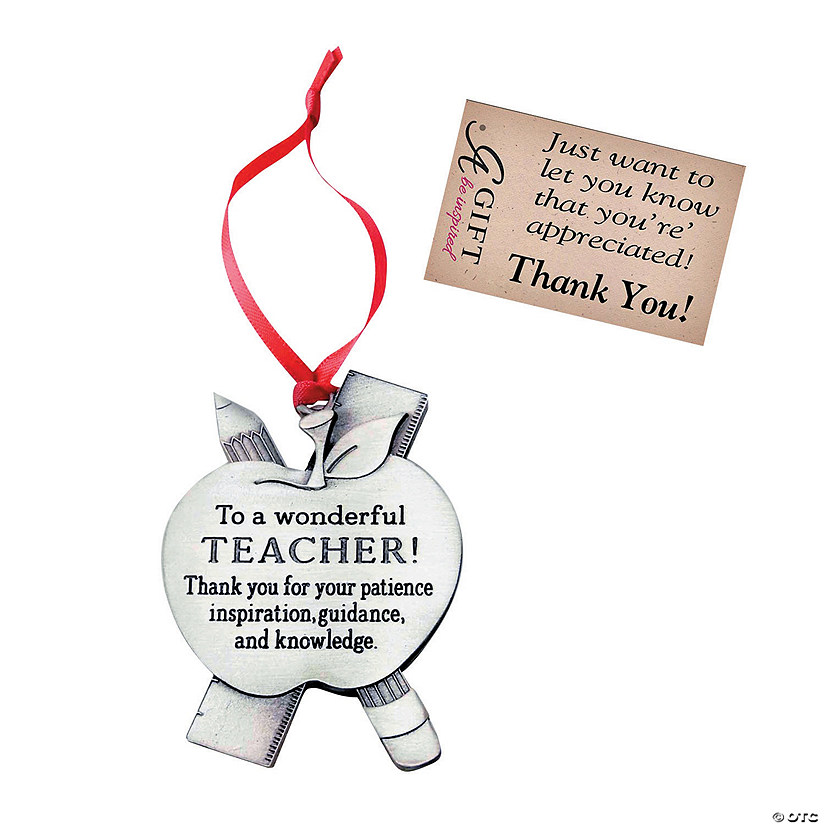 A Wonderful Teacher Ornament with Tag Image