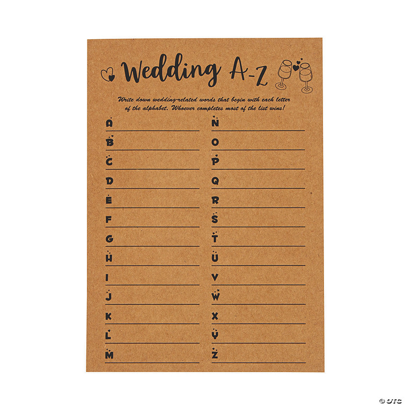 AZ Bridal Shower Game
